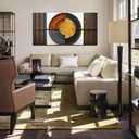 Large Canvas Wall Art for Living Room Bedroom Home Office Brown and White Wood Color Geometrical Picture Modern Canvas Prints Framed Wall Decor Size 24x48