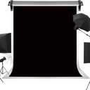 Kate 5ft7ft Solid Black Backdrop Portrait Background for Photography Studio (5ftX7ft)