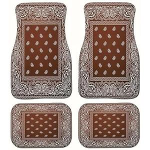 EOHMAK Car Floor Mats Non-Slip Automotive Floor Mats All-Weather Front Rear Car Floor Foot Mat Sets of 4 Pieces Foot Mats Rugs Carpet for Car Trucks SUV Sedans (Brown)