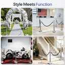4 Pack Silver Stanchions and Velvet Ropes Set, Stainless Steel Crowd Control Barriers, 3Pcs Black Ropes and Poles for Party Supplies,Photobooth Accessories,Prom,Birthday,Business,Wedding, Museums