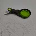 Buyter 3 in 1 TPE Pet Scoop Folding Grain Bag Holder Measuring Cup Dog Food Spoon (M, Green)