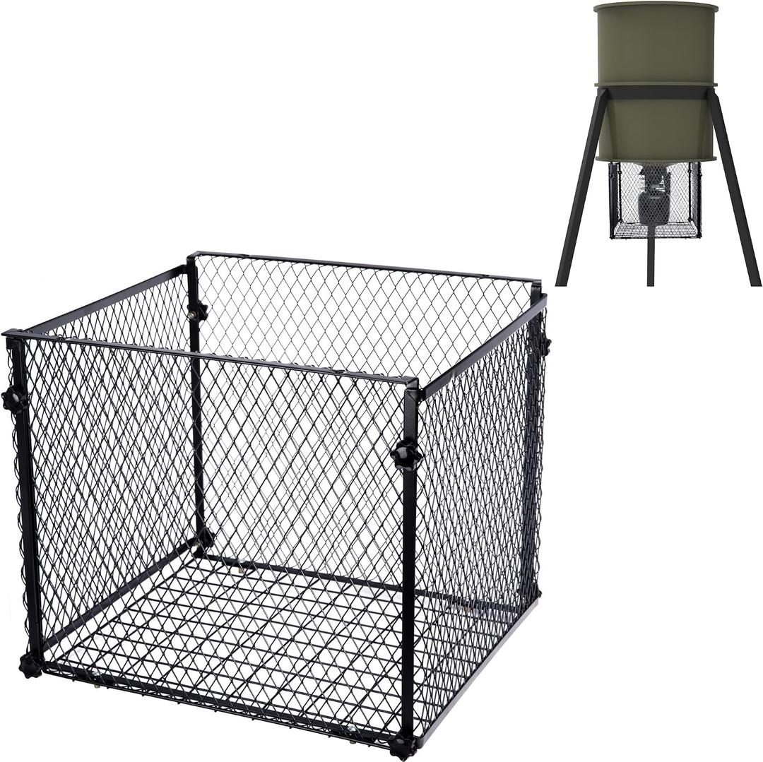moonoom Deer Feeder Varmint Guard - 14.5 x 12.5 Varmint Cage for Feeder, Keep Raccoon Squirrels Birds Away from Your Feeder (Square)