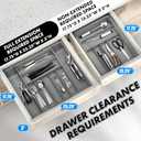 Simple Houseware Expandable Kitchen Drawer Flatware Organizer, Gray  Adjustable Cutlery Tray with 9 Compartments for Utensils and Silverware