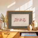 Framed These Are The Good Old Days Wall Art, Vintage Family Inspirational Quote Pictures Wall Decor, Retro Green Gingham Paintings Prints Motivational Home Decor for Living Room Bedroom 16x24 inch