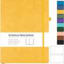 Blank Notebook, Hardcover Sketch Book, 8.5" x 11" Large Blank Journal, No Bleed Thick Paper Sketchbook for Drawing, Unlined Notebook Journal for Women Men, A4 Leather Sketchbook, Lay Flat, Yellow