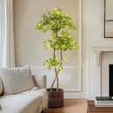 GarveeHome Artificial Plants Indoor, 5 ft Fake Black Olive Tree with Lights Tall Fake Plants in Plastic Nursery Pot Fake Tree Artificial Trees for Home Decor Office Living Room