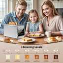 Toaster 4 Slice Long Slot for Bagels & Artisan Bread, Digital Smart Touch Screen with Memory Function & Single-Slice Modes, 6 Toast Settings & 5 Bread Types, Defrost & Reheat, Stainless Steel