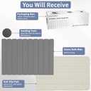 Foldable Stone Bath Mat, 2 PCS QuickDry Diatomaceous Earth Stone Drying Mat for Bathroom, NonSlip Rubber Base, Shower Mat Outside Shower, Easy to Store, Easy to Clean (Grey 24"×16" & 8"x4")