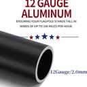 20FT Heavy Duty Flag Pole, 12-Gauge Aluminum, 100MPH Wind Tested | Extra Thick Residential & Commercial Flagpole Kit for Outside House Includes USA Flag & All Hardware to Fly Two Flags