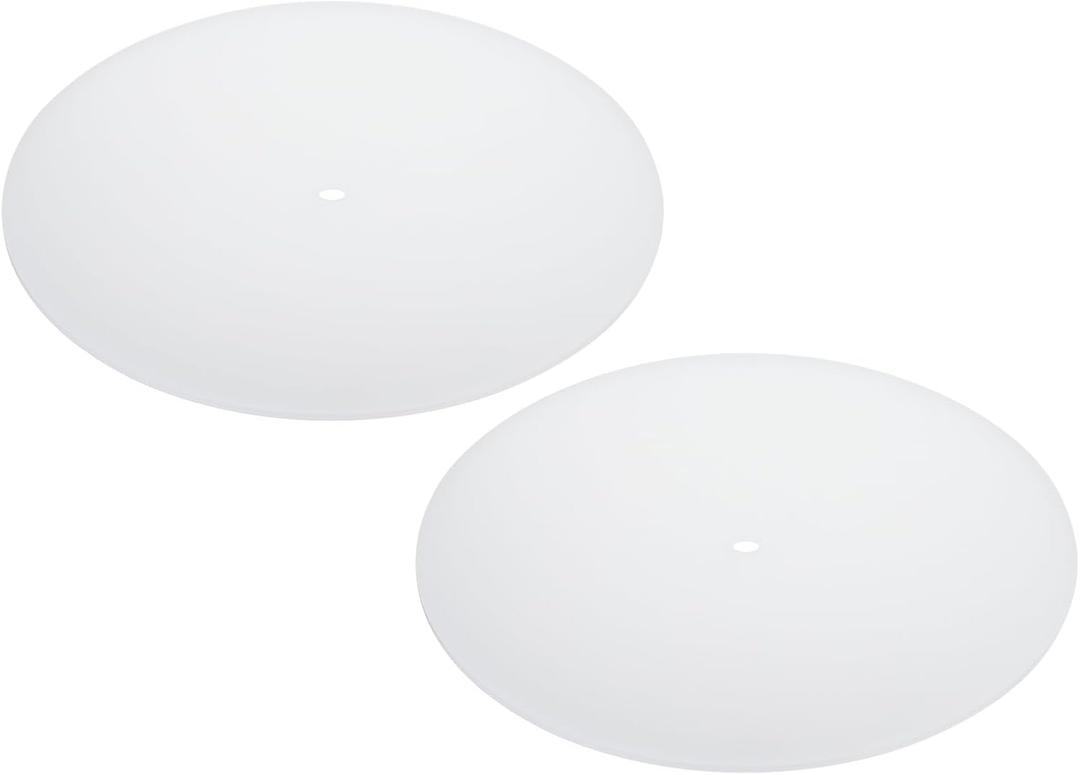 PATIKIL Lampshade Diffuser, 2 Pcs 15.5" Diameter with 3/8" Center Hole Round Diffuser 1.7mm Thick for Drum Lampshades Pendants Light Fits 16-18" Openings, Translucent White