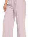 FUNYYZO Wide Leg Pants Women's High Elastic Waisted in The Back Business Work Trousers Long Straight Suit Pants, XS