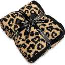 Fluffy Leopard Knitted Throw Blanket for Couch Lightweight Soft Plush Fluffy Warm Cozy -50x60inch,Perfect for Bed, Sofa,Leopard