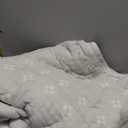 jinchan Boho 100% Cotton Blanket Muslin 50x60 Inches Lightweight 3-Layer Geometric Cross Pattern Reversible Quilt Throw Soft Breathable Comfy All Seasons for Couch Bed Decor, Light Grey