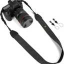 WANBY Camera Strap Black Canvas Neck Shoulder Strap with Quick Release Buckles for DSLR SLR