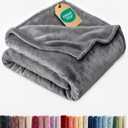 Ultra Soft Fleece Blanket Throw Size - Flannel Fleece Luxury Throw Blanket - Lightweight for Couch Bed Chair - Thick, Warm and Breathable - All Season Cozy Anti-Static Microplush Bedding, Dark Grey