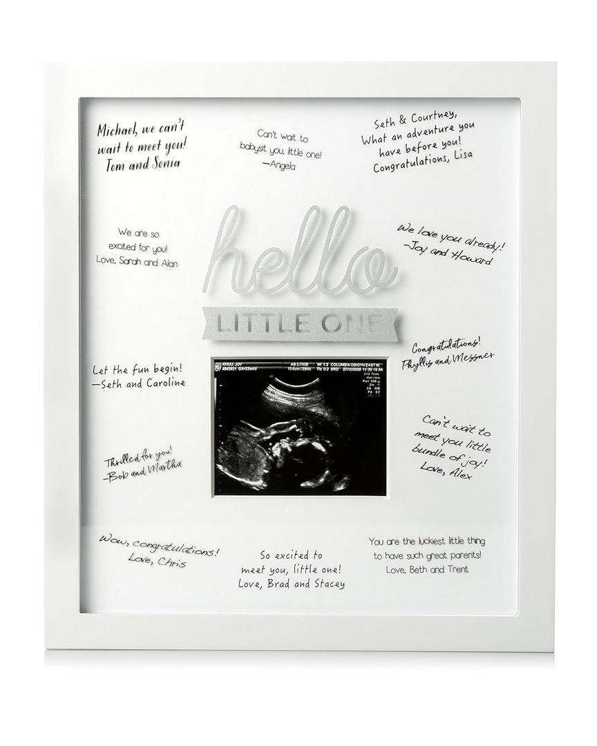 Pearhead Hello Little One Guest Signature Frame, Baby Shower Alternative Guest Book, Sonogram Ultrasound Photo Frame (Signature Sonogram Frame)