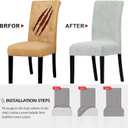 Lellen Dining Room Chair Covers Set of 6 - Strench Dining Chair Covers Stretch Dining Chair Slipcovers Kitchen Chair Slipcovers Parsons Chair Covers Protector Cover for Chairs Dining RoomLigeh Grey