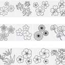 FREEBLOSS 12Pcs Plastic Sashiko Stencil Kit Flower Sashiko Pattern Template Embroidery Pattern for Hand Quilting Sashiko Patterns Templates Embroidery Stencils 14x14cm