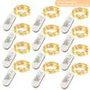 [12-Pack] 8 Modes Fairy String Lights with Timer, 20 LEDs Lights on 6.5ft Silver Wire, Fairy Lights Battery Powered 2xCR2032, 3 to 4 Days in The Timing, Party, Wedding, Christmas Table Decor, WarmWhite