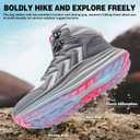 Women's Orthopedic Waterproof Lightweight Hiking Boots: Plantar Fasciitis Arch Support Orthotic Heel Spur Bunions Recovery Tennis Shoes, Comfortable Fit Gowalk Indoor Gym Ankle Boots Grey Size 7