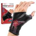Carpal Tunnel Wrist Brace, Adjustable Wrist Compression Sleeve Hand Brace for Wrist and Thumb Pain Relief, Arthritis, Tendonitis, Sprains, Sports, Unisex, Fits Left & Right Hands - S