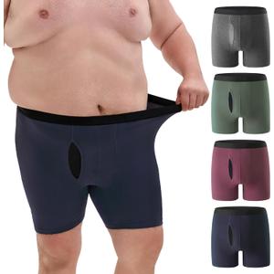 Men's Big and Tall XL-5XL Boxer Briefs Cotton Stretch Underwear Moisture Wicking Soft Briefs 4-Pack (XX-Large)