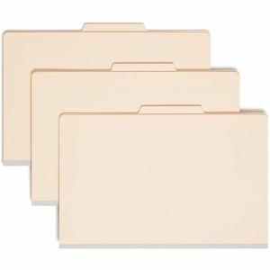 Smead 2/5 Tab Cut Legal Recycled Classification Folder, 8 1/2" x 14", 2" Expansion, 2 x 2B Fastener(s), 2" for Folder, Top Tab Location, Right of Center Tab Position, 2 Divider(s), 18 pt., 2 Plys, Manila