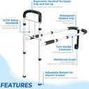 Bed Rails for Elderly Adults Safety - ASTM Approved Adjustable Bed Cane Supports 350LBS with Non-Slip Grip & Storage Pocket, Stable Bed Assist Rails for Seniors, Tool-Free