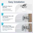 HOSOM 10 Pack 1-1/4" Overlay Soft Close Cabinet Hinges, 105 3-Way Adjustable, Nickel Finish, Steel Material, Modern/Contemporary Style