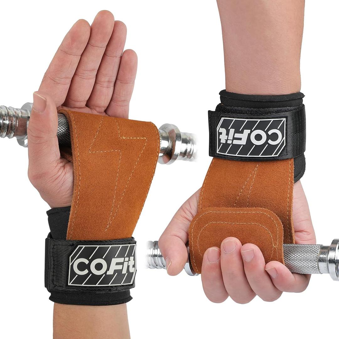 COFIT Wrist Straps for Weightlifting, Workout Wrist Wraps with Dual-Layer Oxford Leather, Enhanced Grip for Optimal Hand and Wrist Protection, Gym Lifting Straps for Deadlift and Powerlifting (03. Brown)