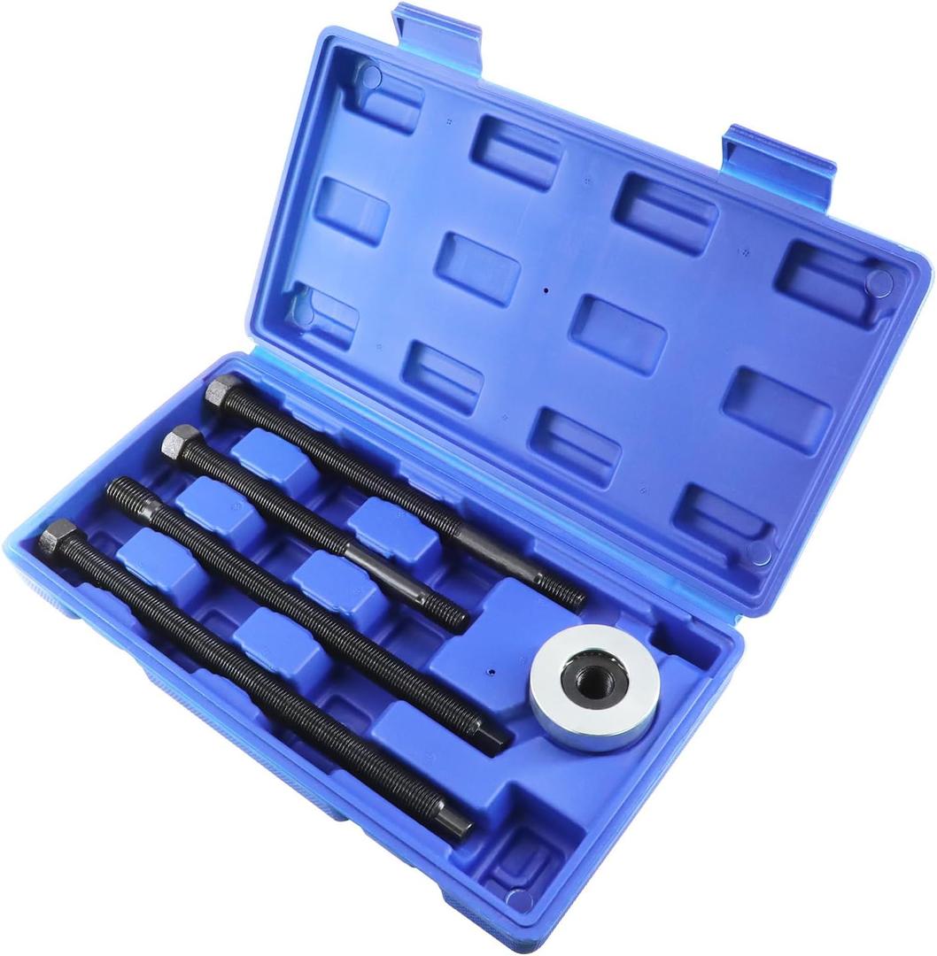 Harmonic Balancer Installer Tool Set, 5PCS Long Reach Crankshaft Pulley Removal Tool Pulley Puller Kit