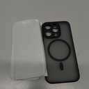 Designed for iPhone 15 Pro Case, Compatible with MagSafe, with Privacy Screen Protectors X2, [Camera Protection] [15FT Military Drop Protection] Shockpoof Phone Case, 6.1'', Black