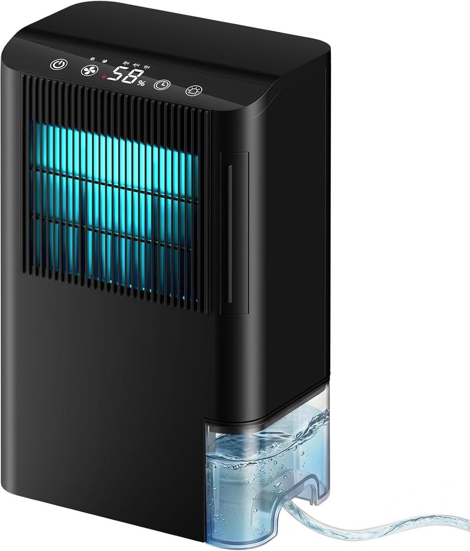 Dehumidifier, Dehumidifier for Basement with Drain Hose/Humidity Display/85 OZ Water Tank/Auto Shut Off/Washable Filter/7-Color Lights, Home Dehumidifier for Bathroom, Bedroom, Closet, RV