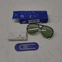 VANLINKER Oversized Trendy Polarized Aviator Sunglasses for Women Men Retro Round Sunglasses Vintage Shield Shades VL9798 (C4-tortoise/Green)