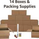 Bigger Boxes Smart Moving Kit #1, Moving Boxes & Supplies, 1 to 2 bedroom Kit, Medium & Large Boxes, 60 Moving Labels, Packing Paper & Packing Tape, Apartment Moving Kit