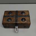 Nautical Cove Treasure Chest Wooden Box with Antique Iron Lock and Skeleton Key (X-Small 5 x 3 x 2) - Storage and Decor  Pirate Wooden Treasure Chest, Decorative Box with Hinged Lid,