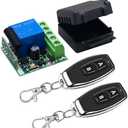 QIACHIP 433Mhz Universal Wireless Remote Control Switch DC 12V 1CH Relay Receiver Module RF Transmitter (2 Transmitters 2 Button+ 1 Receiver 1CH)