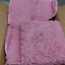 4 Piece Non Slip, Toilet Lid Cover and Contour Mat, Bath Mats Shower Mats Bath Rug Mat for Tub Toilet Bathroom (Pink)
