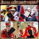 Flute Lyre Flip Folder for Marching Band, 12 Pcs Waterproof 7.5 x 6.5 inches Double Sided Flip Folio Folder Pages with 2 Holes Adjustable Sheet Music Stand Holder for Clarinet Trumpet(White)