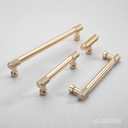 Alzassbg 10 Pack Gold Cabinet Pulls, 3-3/4 Inch(96mm) Hole Centers Knurled Kitchen Cabinet Handles for Cabinets and Drawers AL3017BB
