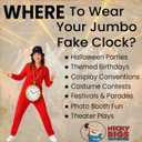 Nicky Bigs Novelties Morph Jumbo Clock Necklace Prop 10 Oversized Clock on 16 Chain White Rabbit Flavor HipHop Costume Accessory Lightweight Plastic Cosplay Halloween Decoration