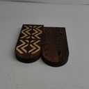 2 Pack Wooden Wall Vase Set, Wall Planter for Indoor Plants, Modern Farmhouse Art with Carving, Boho Wall Decor for Entryway, Hallway, Bathroom, Living Room, Dining Room (Dark Brown-carving)