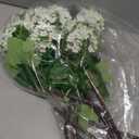 Hydrangea Artificial Flowers Fake Hydrangeas - Silk Flowers 4 Pack 28 Inch Long with 12 Real Touch Blooms, Snowball Viburnum for Wedding and Home Decor (White)