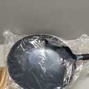 14 Inch Hand Hammered Carbon Steel Wok, Round Bottom Traditional Chinese Wok with Rubber Handle & Lid, Uncoated Non-Stick Wok for Home Cooking, Camping & Gift