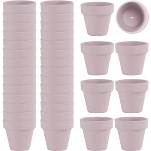 36 Pcs Small Mini Pink Clay Pots 2.1'' Terracotta Pot Clay Ceramic Pottery Planter Cactus Flower Pots Succulent Nursery Pots- Great for Window Boxes, Cactus, Plants, Crafts, Wedding Favors