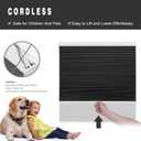 Changshade Cordless Cellular Shades, Blackout Room Darkening Black Out Honeycomb Blinds for Indoor Windows Bedroom, Pull Down Pleated Accordion Blind Easy Install, Shade Size 37" Wx64 H, Black
