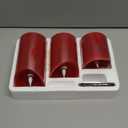 Flameless Battery Operated Flickering Candles:3PACK Red Real Wax Pillar Candle,Electric LED Candle with 10-Key Remote Control and 24 Hours Timer for Home Decoration Holiday Party