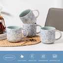 MONITO 12 OZ Coffee Mugs Set of 4, Ceramic Coffee Mugs,Modern Coffee Mugs Set with handle for Tea/Latte/Cappuccino/Milk/Cocoa. (BLUE, 4 CountPack of 1)