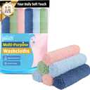 HOMEXCEL Wash Cloths 12 Pack, 12x12 inch Quick Drying Face Towel for Showering, Super Absorbent Washcloths for Body Face, All-Occasion for Bathroom Gym Spa Travel, Pink/Light Blue/Green/Navy Blue (Multicolor)