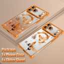 Magnetic Case Made for iPhone 17 Pro Max 6.9 Inch (Compatible with MagSafe) Glitter Phone Case with Orange Butterfly Design Soft TPU Reinforced Corners Shockproof Bling Phone Cover for Women